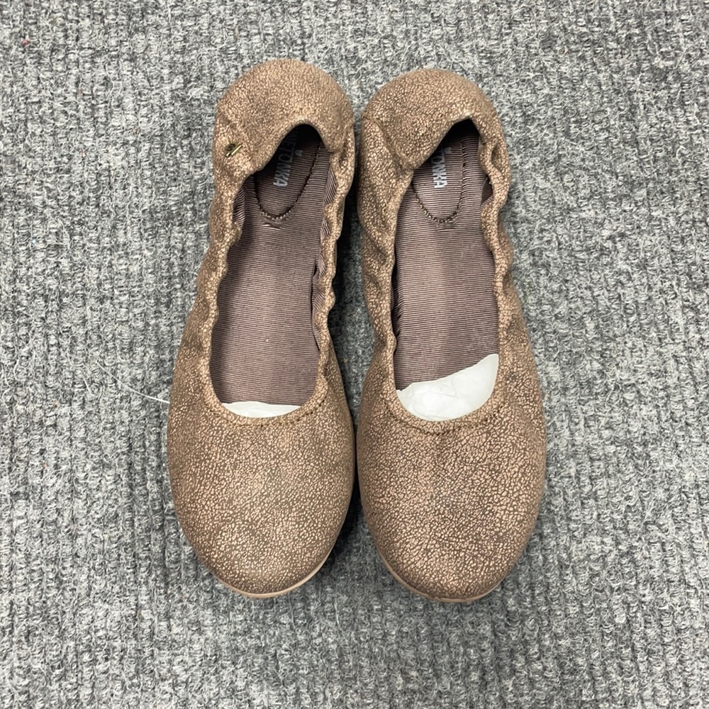Brown Women's Ballet Flats - Soft Textured Slip-On